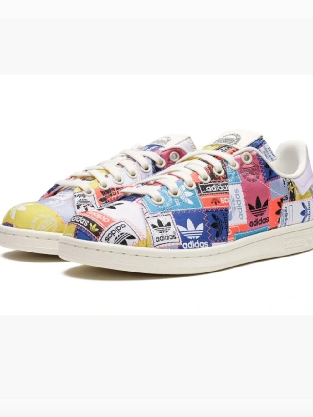 ADIDAS Stan Smith Patchwork Multi Trefoil Sneakers, Size 8.5M/7.5M (Unisex)